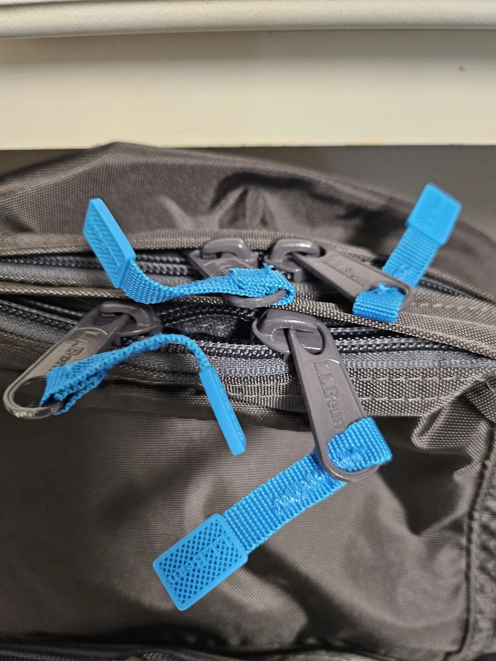 L.L. Bean Men's Black Backpack with Blue Accents